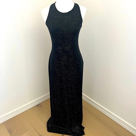 Elegant Black Sparkle Dress w/ Crisscross Back - Picture 3 of 4